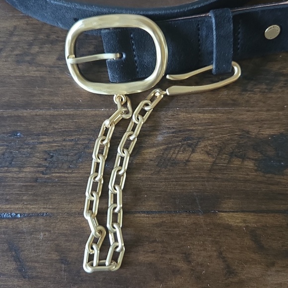 Beautiful Black Leather Belt w Gold Hardware By Rag & Bone. Great Condition! M - Picture 4 of 10